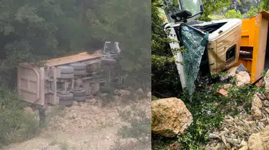 Bilecik'te hızlı tren inşaatında facia: Hafriyat kamyonu devrildi