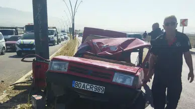 Kahramanmaraş'ta feci kaza! Takla atan otomobilin sürücüsü can verdi