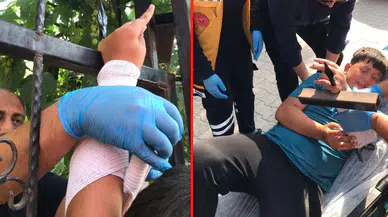 Sokakta oynayan çocuğun eline demir saplandı