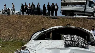 Muş'ta takla atan araç hurdaya döndü