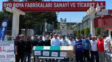 DYO Boya grevinde tabutlu protesto