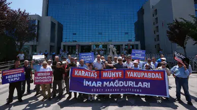 Ankara'da imar mağduru vatandaşlar belediye önünde eylem yaptı