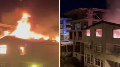 Küçükçekmece'de yangın paniği: 4 katlı binanın çatısını alevler sardı