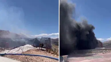 Adıyaman'da inşaat alanında panik: Konteyner küle döndü!