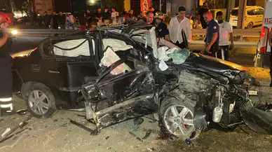 Kocaeli'de korkunç kaza! Otomobil köprü ayağına çarptı: 2 ağır yaralı