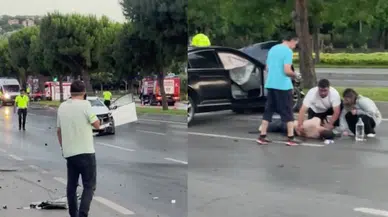 Kartal'da iki otomobil çarpıştı: 1'i ağır 3 yaralı!