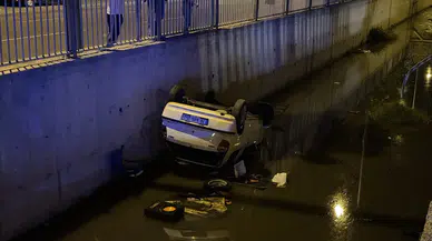 Kayseri'de feci kaza: Otomobil kanala uçtu!