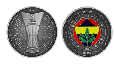 Fenerbahçe Beko’nun EuroLeague zaferi için tasarlanan hatıra paraları satışta