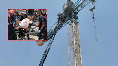 Malatya'da kule vinç operatörü 30 metre yüksekte bayıldı!