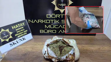 Hatay'da şehirlerarası otobüste şaşırtan olay: Yastıktan 1 kilo 450 gram uyuşturucu çıktı