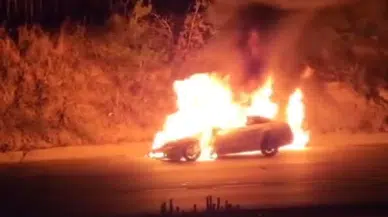 Tekirdağ'da otomobil alev topuna döndü!