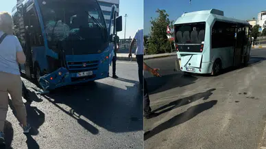 Pendik'te iki yolcu minibüsü çarpıştı