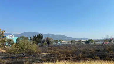 Bornova’da ot yangını panik yarattı! Alevler AVM otoparkına sıçradı