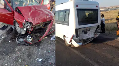 Ankara'da feci kaza! Otomobil, işçi servisine çarptı: 1 ölü, 12 yaralı!