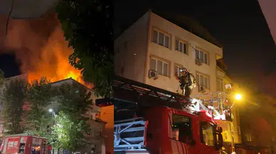 Pendik'te yangın paniği: 3 katlı binanın çatısı alev aldı