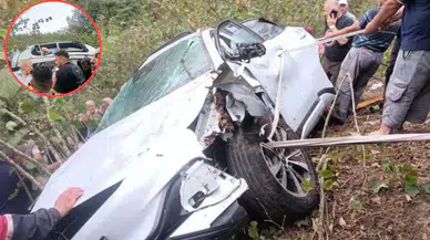 Giresun'da otomobil dere yatağına yuvarlandı: 1 ölü, 2 yaralı