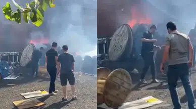 Mardin'de elektrik malzemeleri üretim dükkanında yangın çıktı!