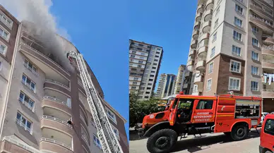 Kayseri Talas’ta 14 katlı binada yangın