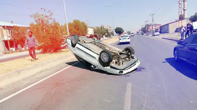 Ağrı'da feci kaza! Takla atan otomobilin sürücüsü kıl payı kurtuldu