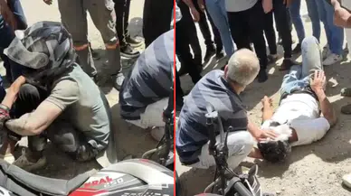 Muş'ta feci kaza: Motosikletteki 2 kişi yola savruldu