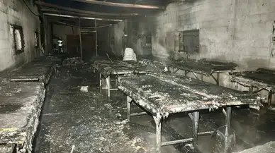 Kocaeli'de mermerit tezgah atölyesinde yangın çıktı!