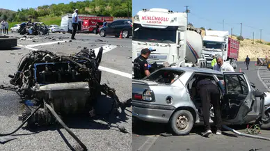 Malatya'da korkunç kaza! Hafriyat kamyonu ile otomobil çarpıştı: 1 ölü, 2 yaralı
