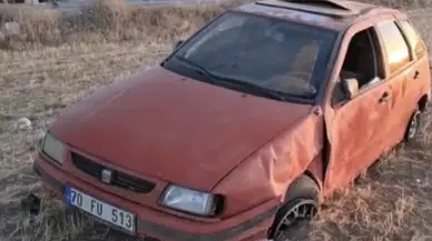 Karaman'da kontrolden çıkan araç takla attı: 1 yaralı