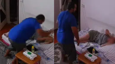 Denizli'de evlat dehşeti: Annesini döven doktorun görüntüleri kan dondurdu!