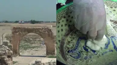 Harran'da 900 yıllık seramik tören kabı gün yüzüne çıkartıldı