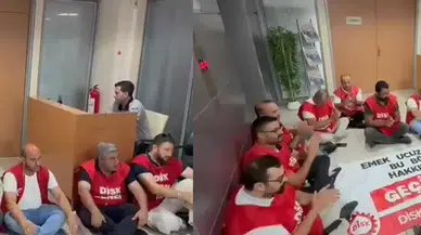 CHP'li Karşıyaka Belediyesi'nde maaşını alamayan işçilerden başkanın makam odası önünde eylem!