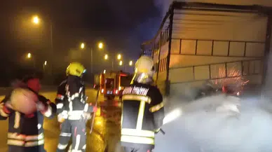 Kuruyemiş yüklü tır alevlere teslim oldu!