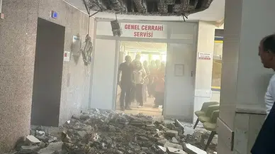 Sağlam değildir raporu alan Denizli Devlet Hastanesi'nde tavan çöktü!