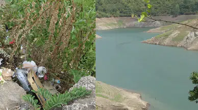 Yuvacık Barajı'nın kuraklıktan sonra çöplerle mücadelesi!