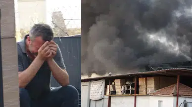 Antalya'da depo yandı, çalışanlar gözyaşlarına boğuldu