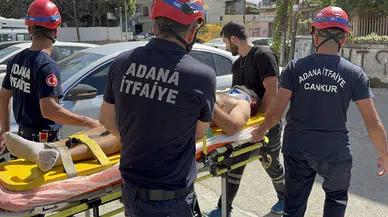 Adana'da boyacı havalandırma boşluğuna düştü!