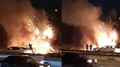 Gebze'de alev alan otomobil kül oldu!