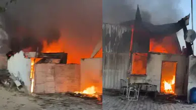 Avşa Adası'nda mobilya deposu yangını!