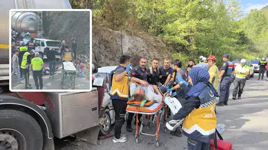 Bursa'da otomobil asit yüklü tankere çarptı: 1'i bebek, 5 kişi yaralandı!