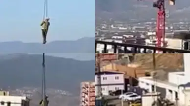 Kahramanmaraş’ta iş güvenliğini hiçe sayan anlar