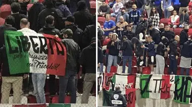 İtalyan taraftarlardan İsrail marşına protesto