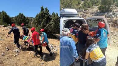 Isparta'da kayalıklardan düşen kadın kurtarıldı!