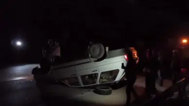 Çorum'da otomobil devrildi: 2 yaralı!