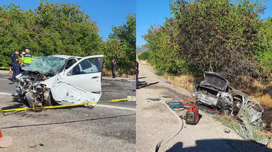 Manisa'da kan donduran trafik kazası: 2 kişi yanarak can verdi!