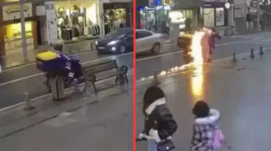 Tekirdağ'da seyir halindeki motosiklet alev topuna döndü