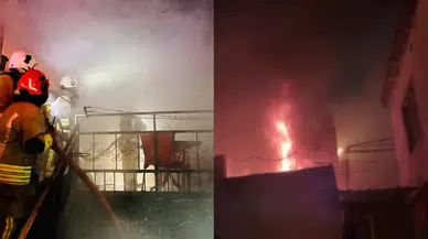 Kahramanmaraş'ta ahşap metruk evde yangın çıktı