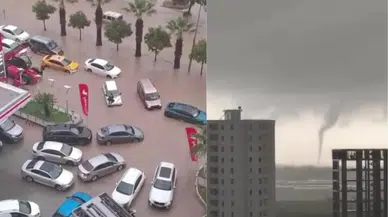 Adana'da yağmur etkisi : Araçlar yolda mahsur kaldı