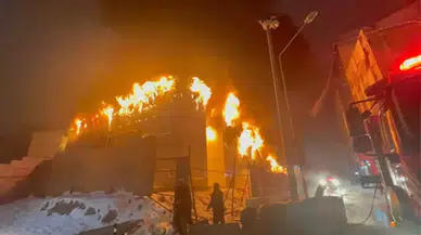 Malatya'da işçilerin kaldığı konteyner alevlere teslim oldu