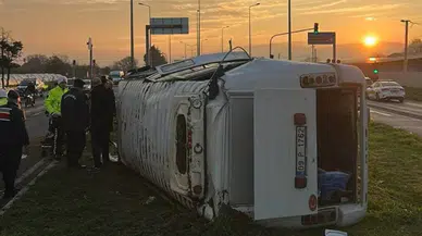 Aydın'da servis minibüsü devrildi: 16 kişi yaralandı!