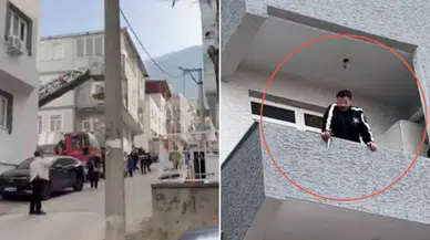 Polise direndi, kendini balkona kilitledi!