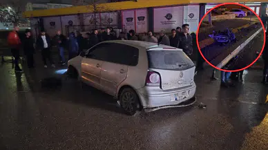 Gaziantep'te otomobil direğe çarptı: Motor fırladı, 3 kişi yaralandı